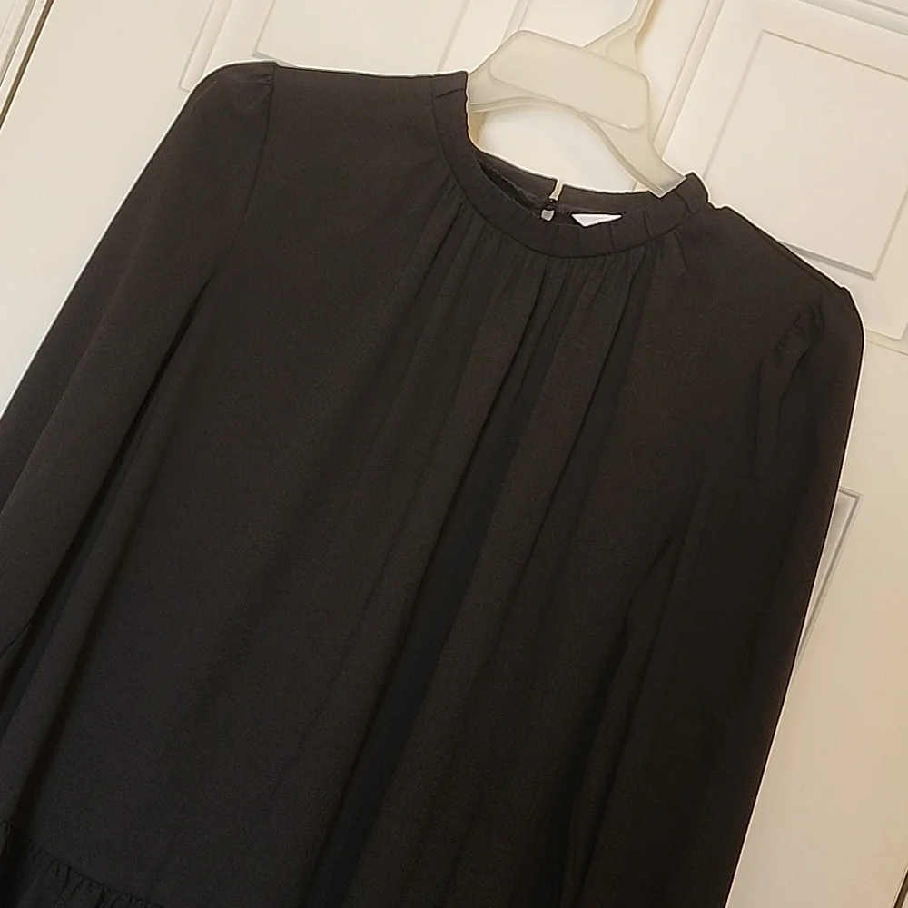Nine West Black Long Sleeve Swing Dress - Picture 3 of 12